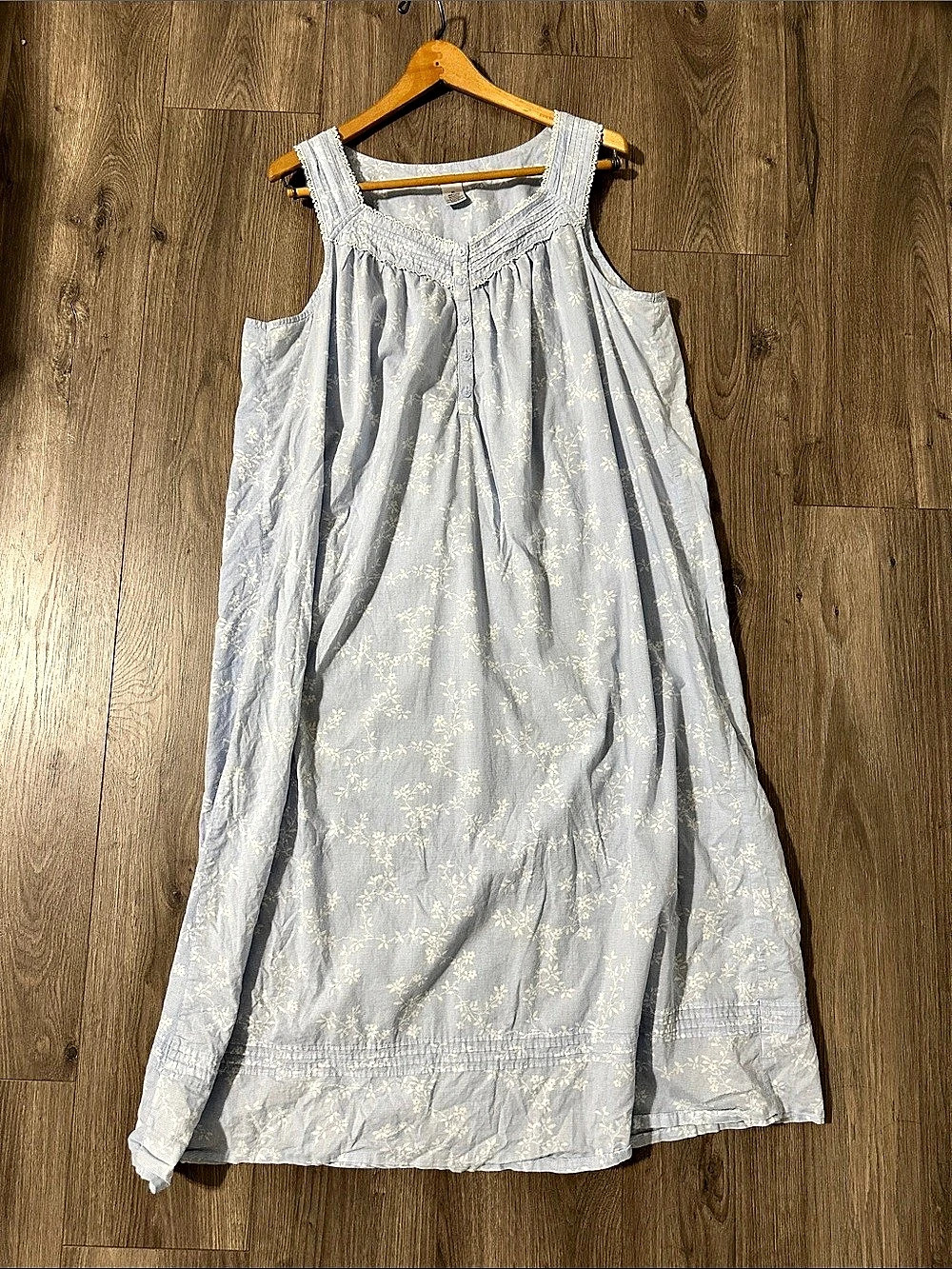 Croft & Barrow Intimates Floral Cotton Nightgown Blue & White Size 2X